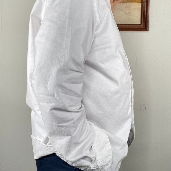 H&M Button Down Shirt Top Men's Large White Business Casual 100% Cotton - Picture 2 of 10